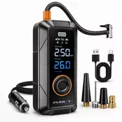 Farrot Prenosni akumulatorski kompresor 150 PSI, 12 V avtomobilska črpalka z LCD-zaslonom, POWERBANK 4000 mAh, samodejni izklop za pnevmatike