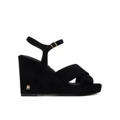 Tommy Hilfiger Sandali Suede Wrapped High Wedge FW0FW09218 Črna