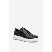 Mens Leather Sports Shoes Zazoo 1544 Black