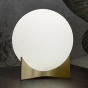 Namizna svetilka Terzani Oscar, medeninaste barve, O 20 cm, opalno steklo - Dnevna soba/jedilnica - Dizajn - medenina, bela