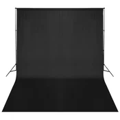 Vidaxl Podporni sistem za ozadje 500 x 300 cm črne barve
