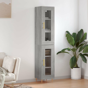 Vidaxl Visoka omara siva sonoma 34,5x34x180 cm inženirski les
