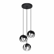 Sollux SL.1088 - Luster na sajli TULOS 3xE27/60W/230V crna