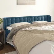 Vidaxl vidaXL Vzglavnik s krilci temno moder 203x23x78/88 cm žamet