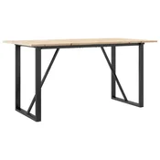 Vidaxl Jedilna miza O okvir 160x80x75 cm trdna borovina jeklo