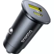 Baseus GoTrip avto polnilec USB-C/USB-A 30W Cosmic Black