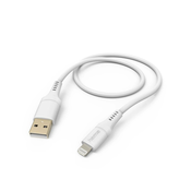 HAMA "fleksibilni" kabel za punjenje, USB-A - Lightning, 1,5 m, silikon, za iPhone, bijeli