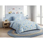 Otroška bombažna posteljnina MINI TRUCKS modra, 100% bombaž Dimenzije posteljnine: 70 x 90 cm | 140 x 200 cm