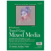 Tonirani papir Strathmore Mixed media – siv 15 listov | 22.9 x 30.5 cm
