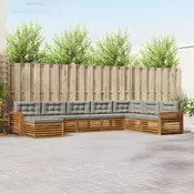 Set vanjskih sofa s jastukom 8 pcs Prirodna i svijetlo siva