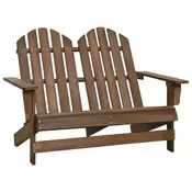 Vrtni dvosjed Adirondack od masivne jelovine smedi