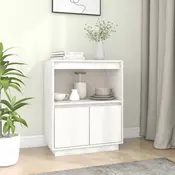 Vidaxl vidaXL Omarica bela 60 x 34 x 75 cm masivni borov les