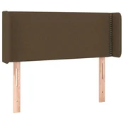 Vidaxl Vzglavje z ušesi temno rjavo 103x16x78/88 cm blago