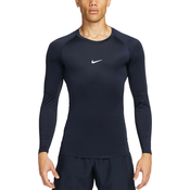 Muška kompresijska odjeća Nike Pro Dri-FIT Tight Long-Sleeve Fitness Top - obsidian/white