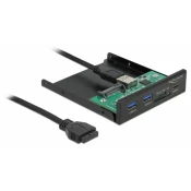 Delock 3,5-palčna sprednja plošča USB 3.2 Gen 1 1 x USB Type-C + 2 x USB Type-A + reža za SD in Micro SD