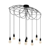 EGLO viseca lampa HOGSMILL 8xE27 115,5 cm crna 43322