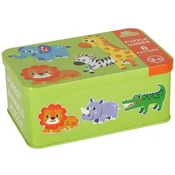 WOWO Puzzle v pločevinki - safari živali, 25 koščkov