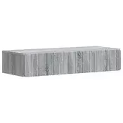 vidaXL Stenska stranska miza Siva Sonoma 87,5 x 34,5 x 17 cm