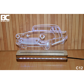 Black Cut 3D Lampa Toplo bela