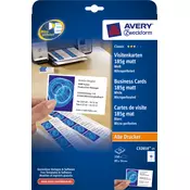 AVERY ZWECKFORM papir za vizitke C32010-25, mikroperforirane, dvostranske