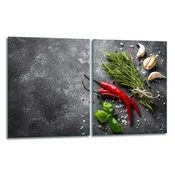 shumee 2x steklena zaščitna plošča ZA štedilnik 40x52 chili