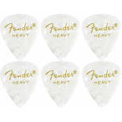 Fender 351 Shape Premium Pick Heavy White Moto 6 Pack