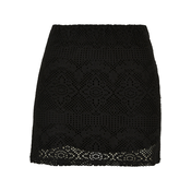 Womens crochet lace miniskirt black