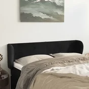 Vidaxl vidaXL Vzglavnik s krilci, črn 147x23x78/88 cm, žamet