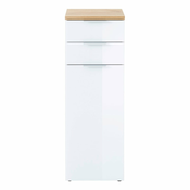 Bela visoka kopalniška omarica v hrastovem dekorju 39x112 cm Pescara - Germania