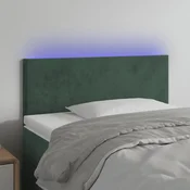 Vidaxl vidaXL Vzglavje postelje z LED diodo temno zeleno 80x5x78/88 cm žametno