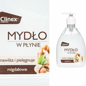 NEW Tekoče milo za roke z vlažilnim vonjem po mandljih CLINEX tekoče milo 500ML