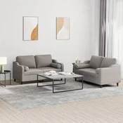vidaXL vidaXL Sedežna garnitura z vzglavniki 2-delna taupe blago, (20910766)