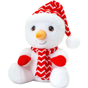 Plišana igracka Keel Toys Keeleco - Snjegovic s kapom i šalom, 20 cm