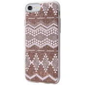 Guess iPhone 7/8/SE 2020 Taupe Hardcase Aztec Tribal 3D (GUHCP7TGTA)