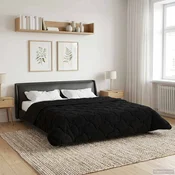vidaXL vidaXL Poletna odeja Črna 200 x 240 cm Mikrofibra in Teddy flis, (5000284306)