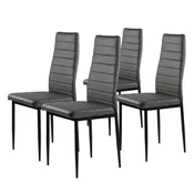 Set od 4 stolice za dnevni boravak i blagovaonicu s eko kožom, ergonomskim naslonom, siva