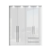 JELA PLAKAR P42B-2/PN - kolekcija Piano - Kristalno bela/Kristalno Bela HG Lak - 187x226x60 cm