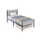 Songmics Posteljni okvir 140x200 cm Siva