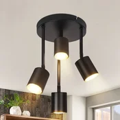 Nettlife NETTLIFE Stropna svetilka s 4 žarnicami, črna, nastavljiva, LED GU10, kuhinjska svetilka, (22116670)