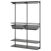 BOAXEL Garderobni sestav, antracit, 125x40x201 cm