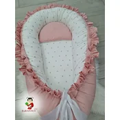 Bubamara037 Gnezdo za bebe sa karnerom Srebrne tufne, Roze