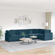 Modularna sofa s jastucima, plava baršunasta