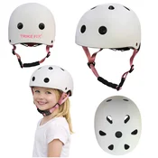 Trike Fix Otroška kolesarska čelada z LED lučko, nastavljiva, 48–54 cm, bela IK-KX2814