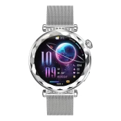 AVIZAR Crystal Connected Watch s Strass Dial klici in sledenje zdravju, Srebrna, (5000039223)