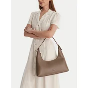 Calvin Klein Ročna torba Emblem Hw Lthr Shoulder Bag LV04F3262G Bež