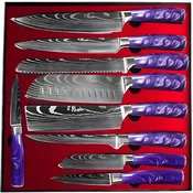 Set kuhinjskih noževa BL-39184 - 9 kom/Ljubičasta KP39184