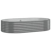 Vidaxl Visoka greda iz cinkanega jekla 175x100x36 cm siva