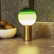 MARSET namizna svetilka Dipping Light M, zelena/medenina - Dnevna soba/jedilnica - Dizajn - zelena, brušena medenina - Steklo