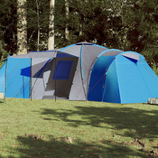 vidaXL Šator za kampiranje za 12 osoba plavi 840x720x200 cm taft 185T