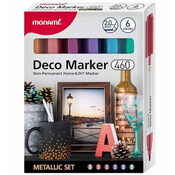 Rayher. Akrilni flomastri Monami, set 6, Metallic